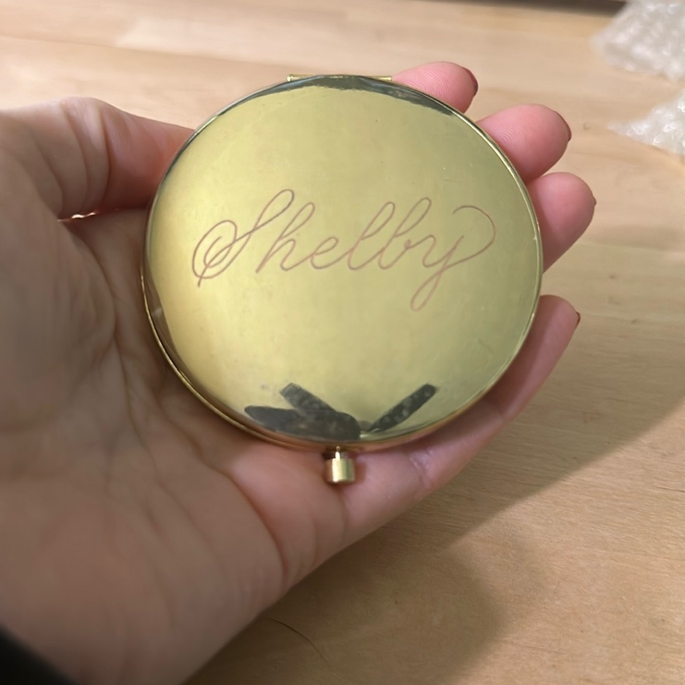 Brand new engraved compact mirror